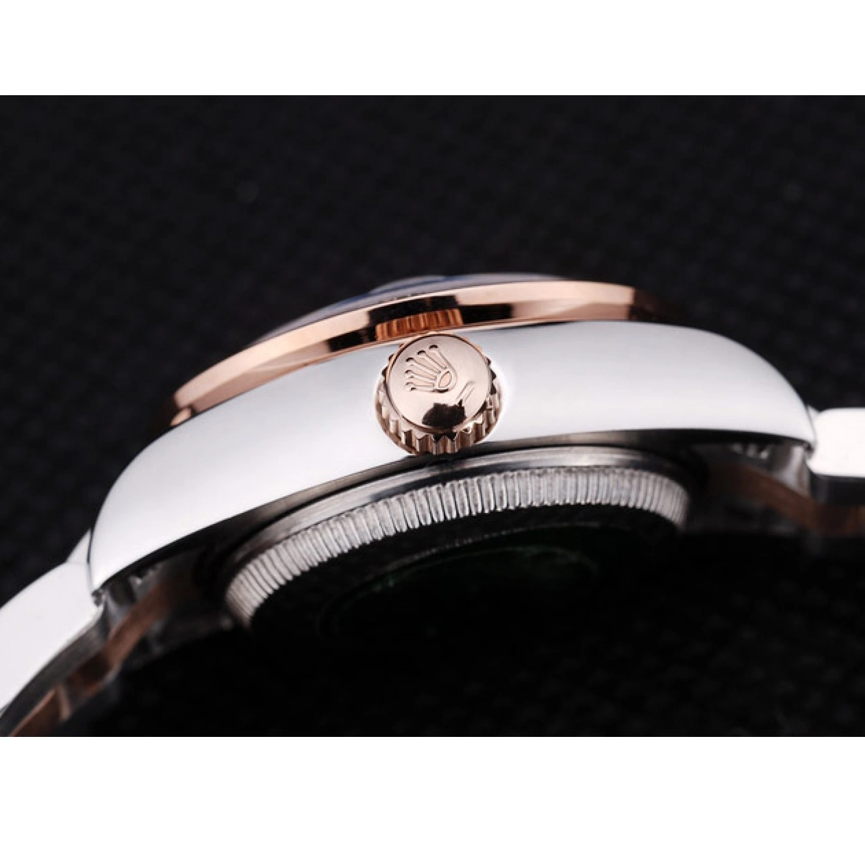 Aaa fake watches 7475 Bezel Dial Datejust Gold Brown Diamonds Rose Rolex Polished 0719